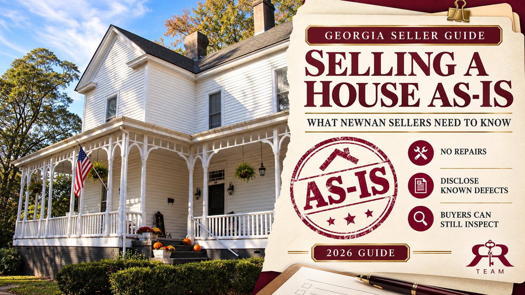 Georgia as-is home sale guide explaining repairs, disclosures, and buyer inspections